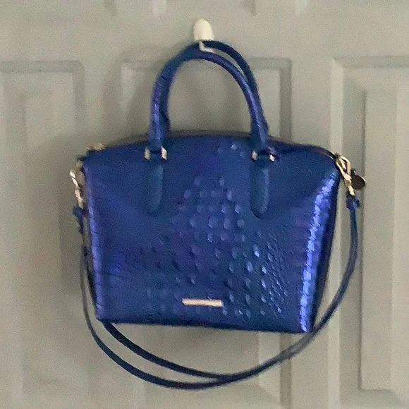 Brahmin Blue Embossed Shoulder Bag - Picture 3 of 5